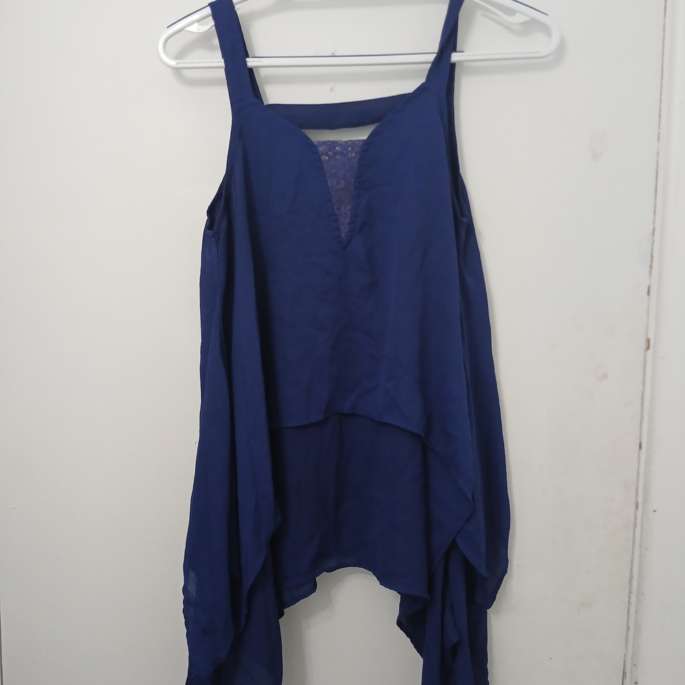 Emmelee for F.C. Cobalt Blue Layered Sleeveless Top